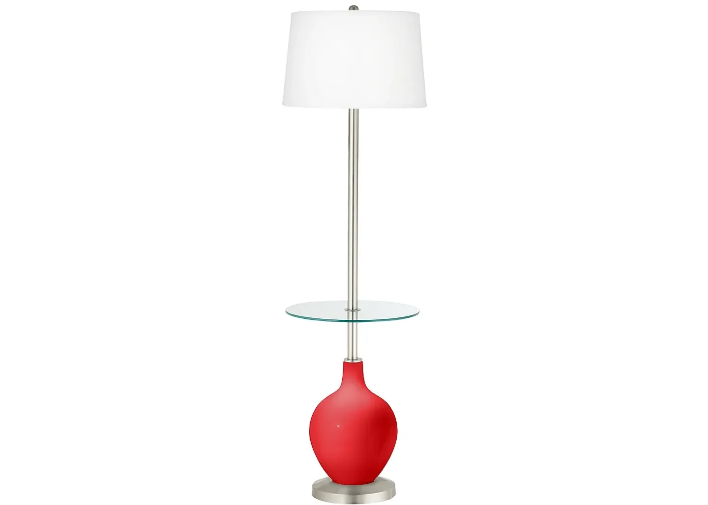 Color Plus Poppy Red Ovo Tray Table Floor Lamp